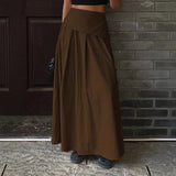 2025 Autumn Women Solid Slim Fishtail Skirt Spring In Elegant Fashion High Waist Fold Skirts Lady Causal Street Short Dress Sexy