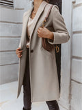 Women's mid-length wool coat.