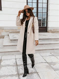 Women's mid-length wool coat.