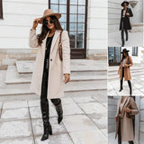 Women's mid-length wool coat.
