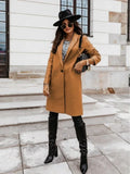 Women's mid-length wool coat.